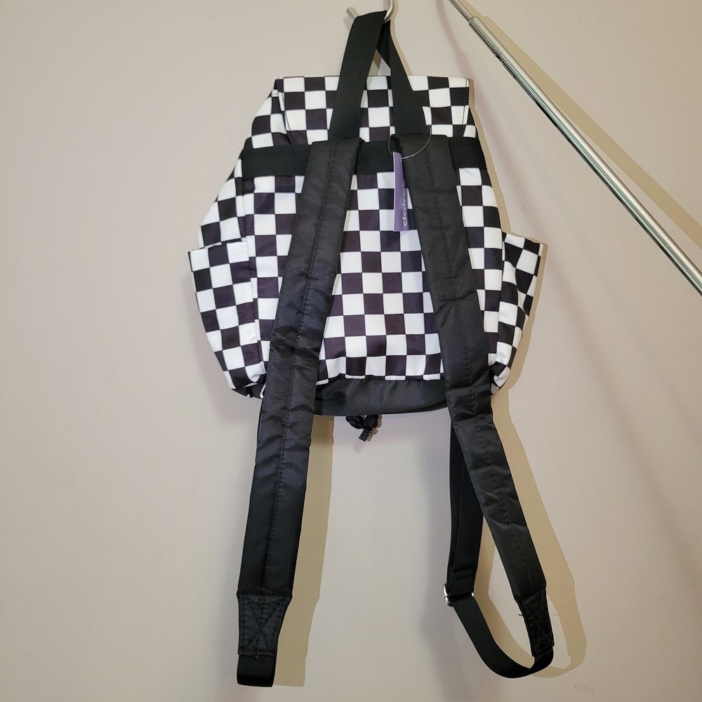 Claire's Black and White Checkered Backpack - Picture 3 of 5